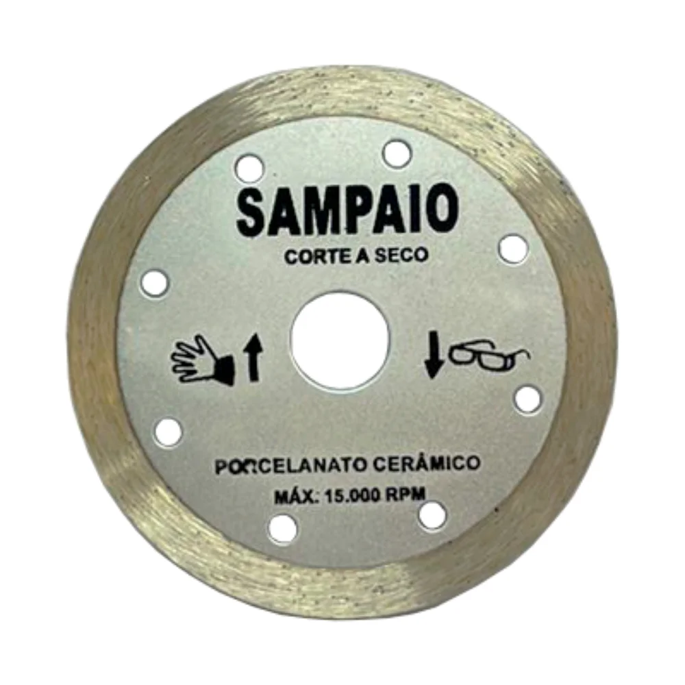 DISCO DIAMANTADO LISO 110 X 20 MM CORTE A SECO, CINZA - SAMPAIO