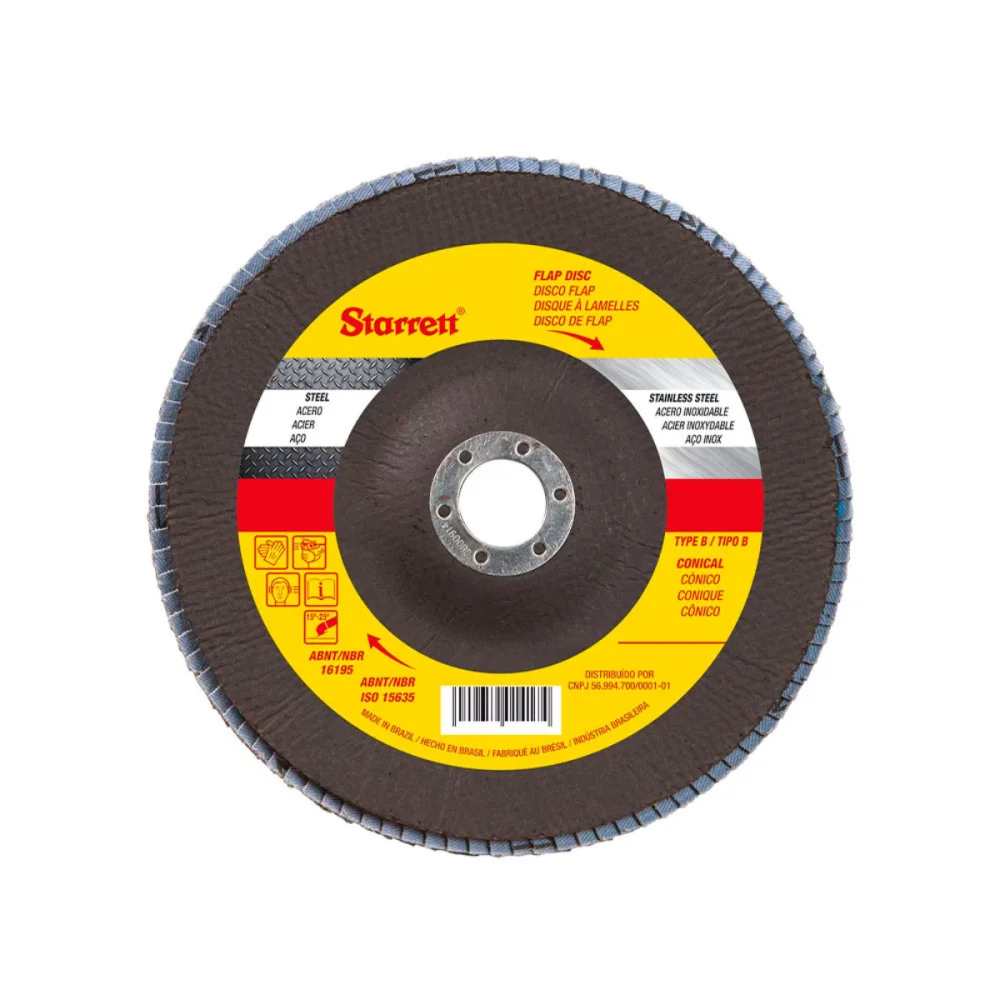 DISCO FLAP 4.1/2" G120 DE FIBRA DE VIDRO CÔNICO FDS115-120FC - STARRETT