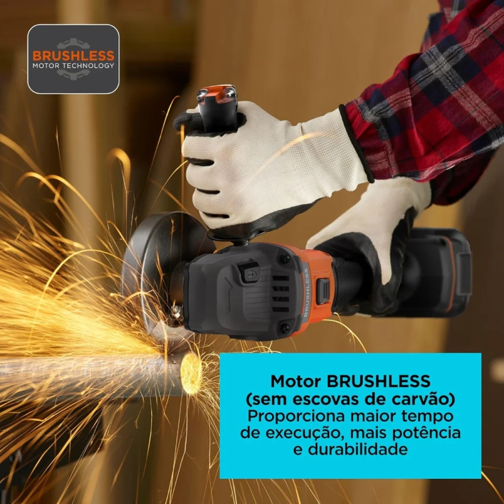ESMERILHADEIRA ANGULAR  4.1/2" (115 MM) 20V BRUSHLESS BCG6L8B-B2 - BLACK&DECKER