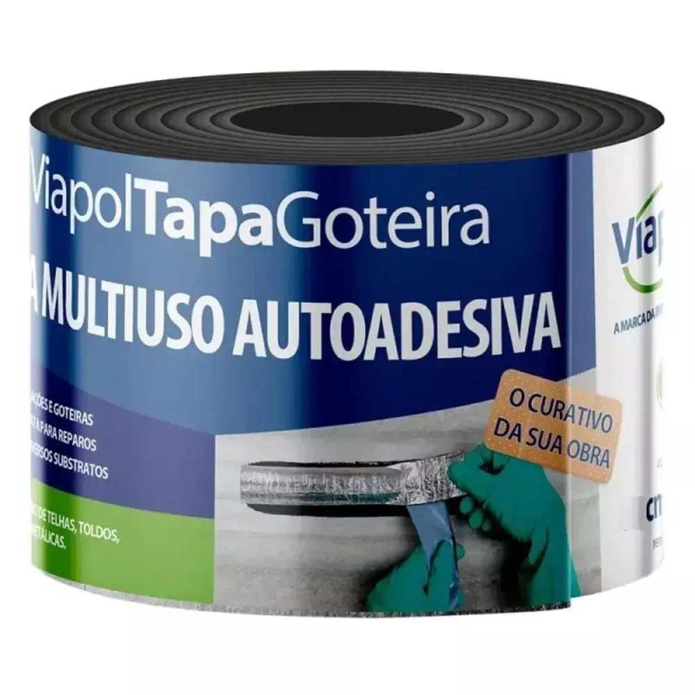 FITA ADESIVA ASFALTICA TAPA GOTEIRA 10 CM X 10 M - VIAPOL