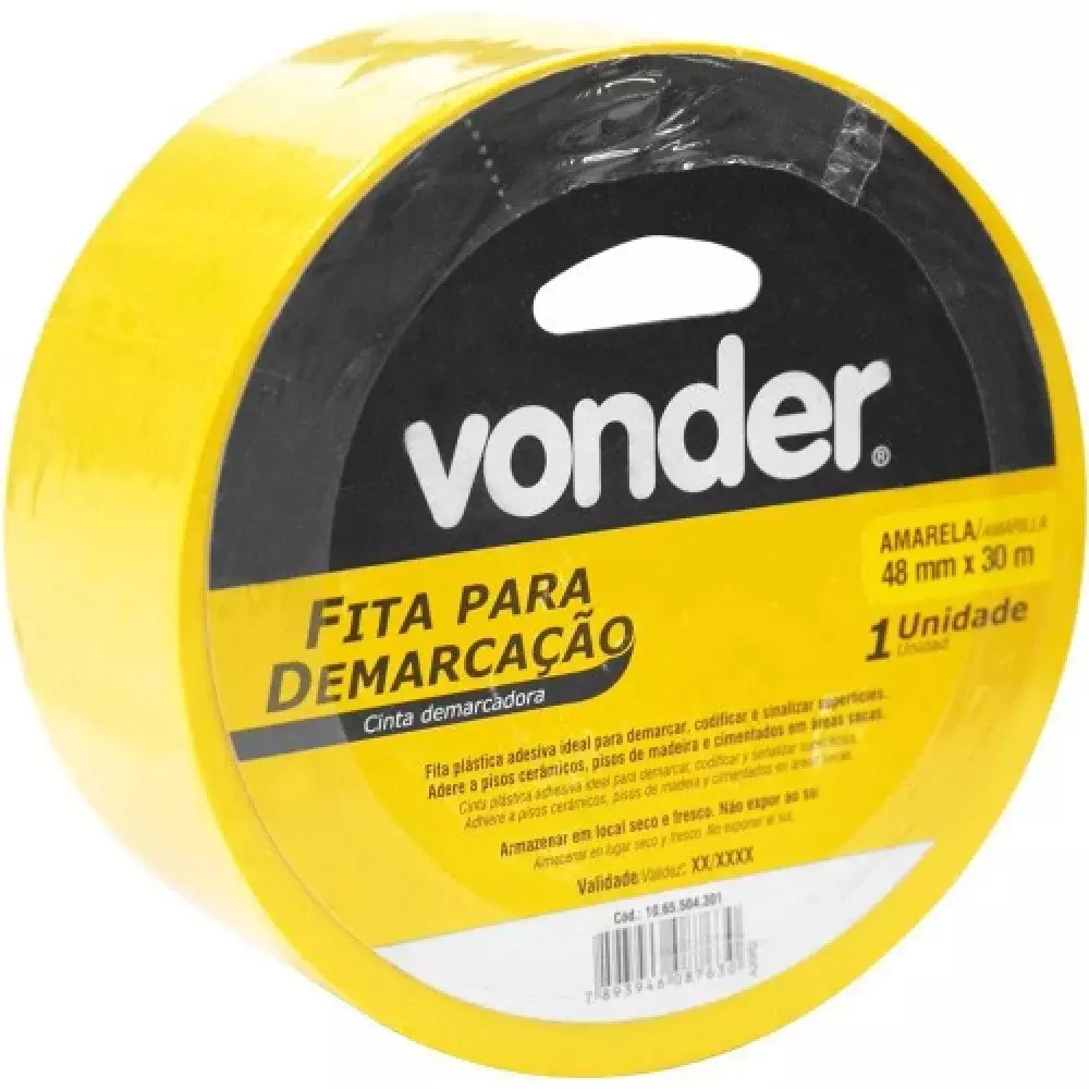 FITA ADESIVA PARA DEMARCACAO 48 MM X 30 M AMARELA - VONDER