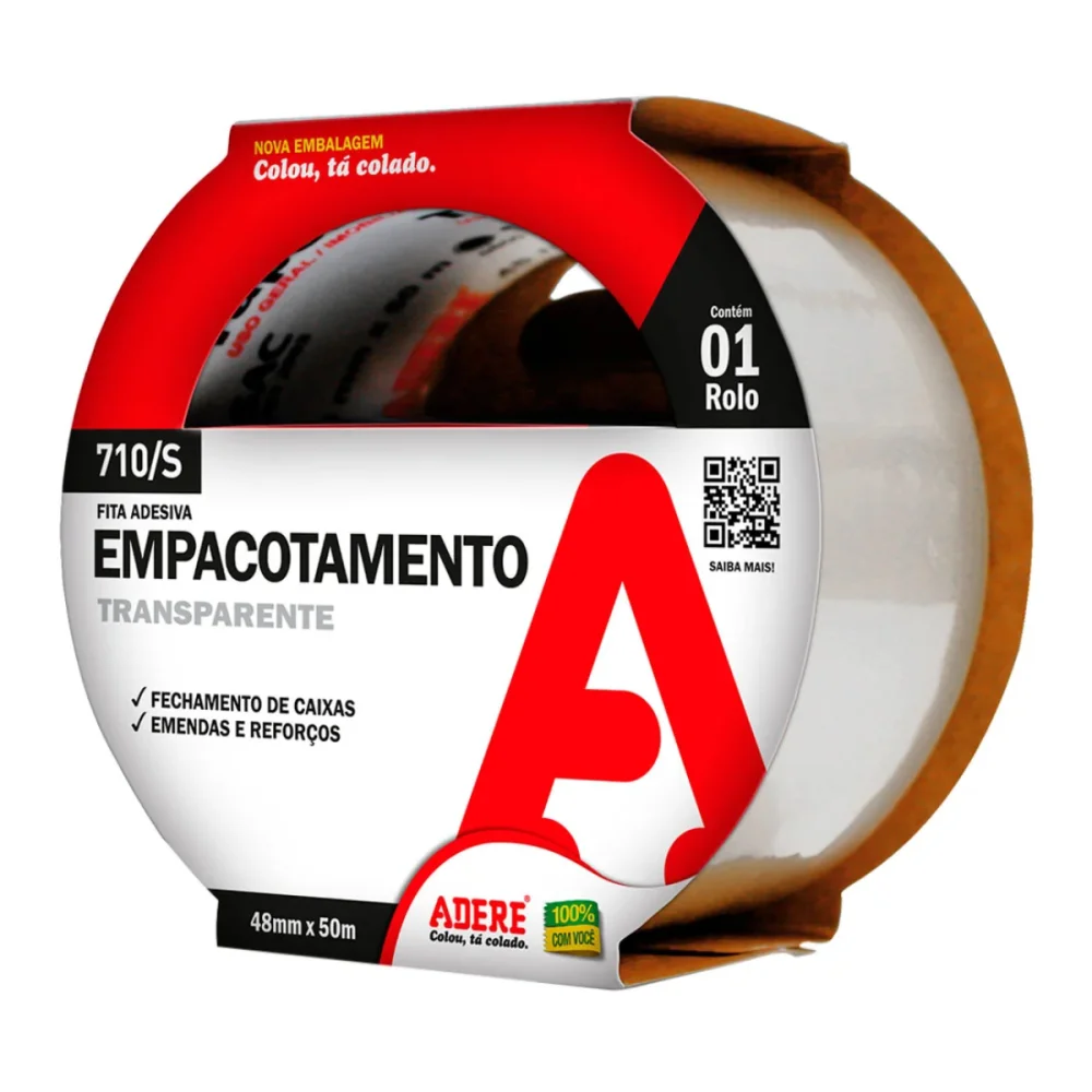 FITA ADESIVA PARA EMPACOTAMENTO TRANSPARENTE 45 MM X 40 M - ADERE