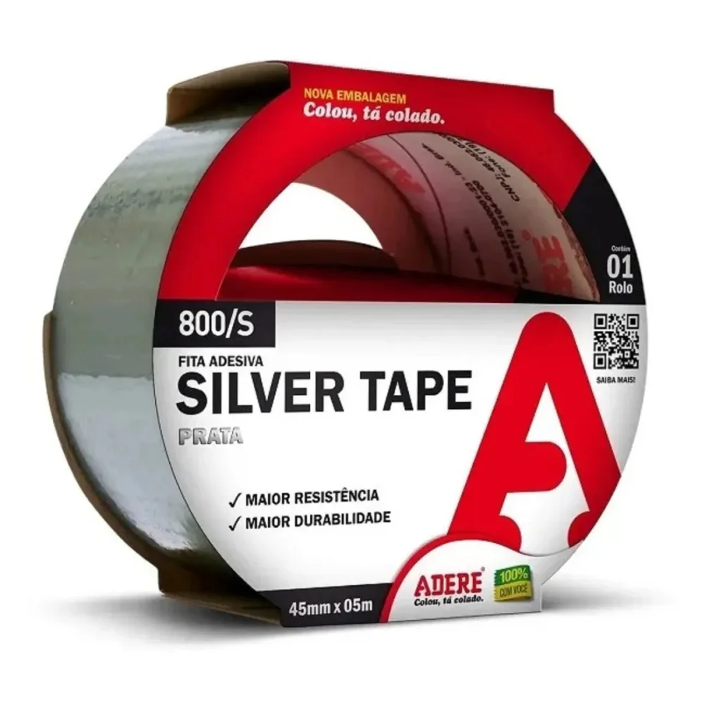 FITA ADESIVA SILVER TAPE 45 MM X 05 M - ADERE