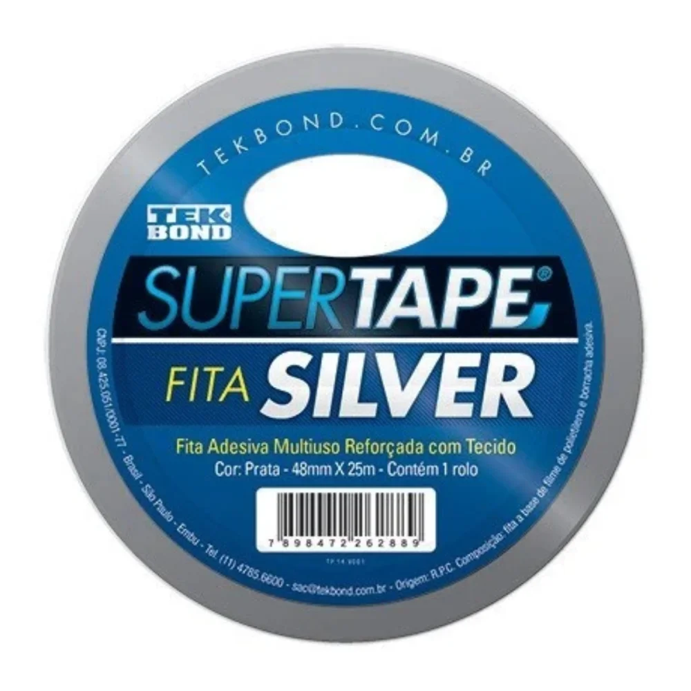 FITA ADESIVA SUPER SILVER PRATA 48 MM X 5 M- TEK BOND