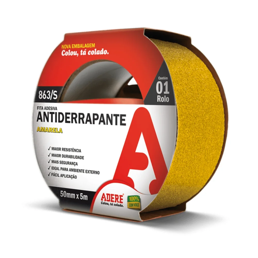 FITA ANTIDERRAPANTE 50 MM X 05 M AMARELA - ADERE