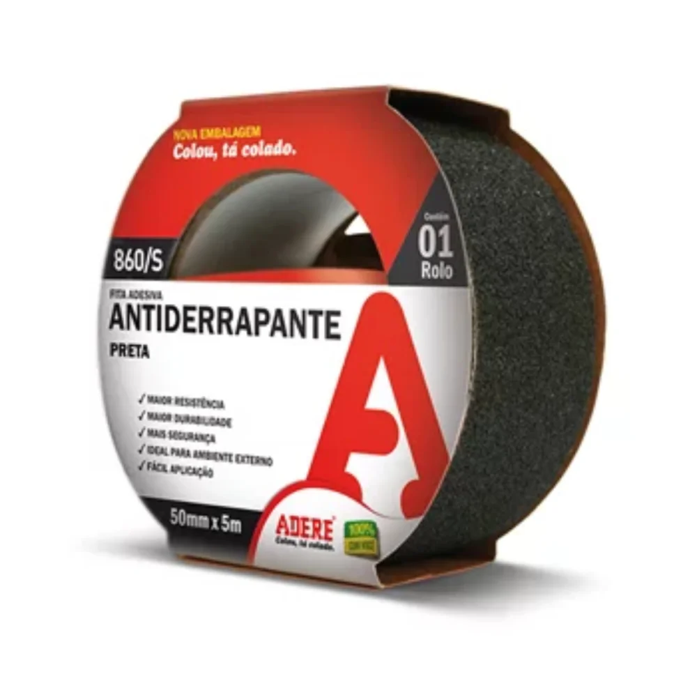 FITA ANTIDERRAPANTE PRETA 50 MM X 5 M (ROLO) - ADERE