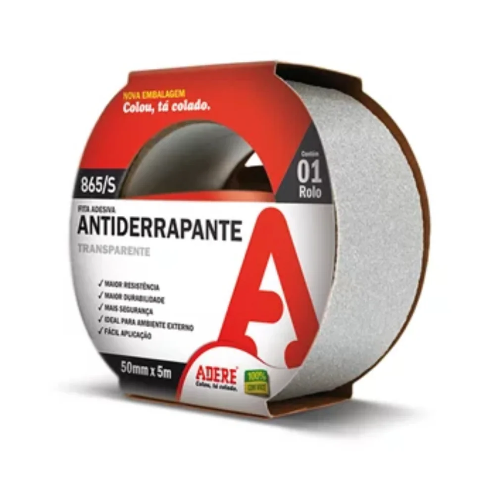 FITA ANTIDERRAPANTE TRANSPARENTE 50 MM X 5 M (ROLO) - ADERE