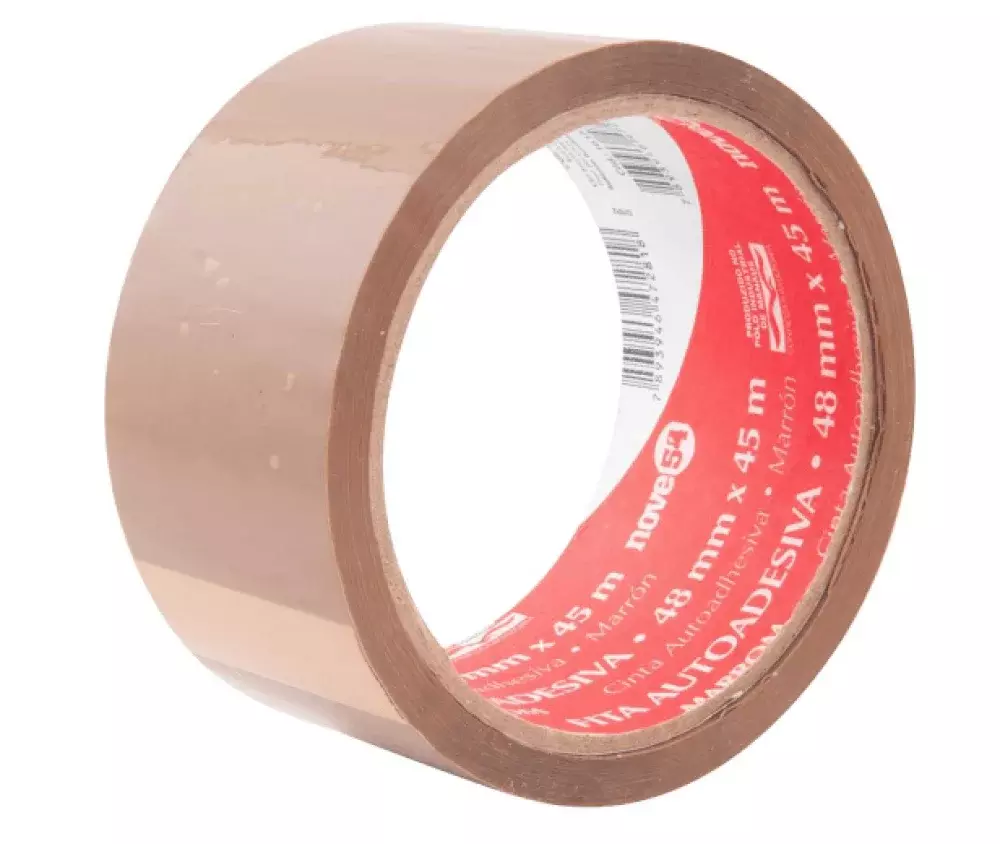 FITA AUTO ADESIVA 48MMX45M MARROM - NOVE54