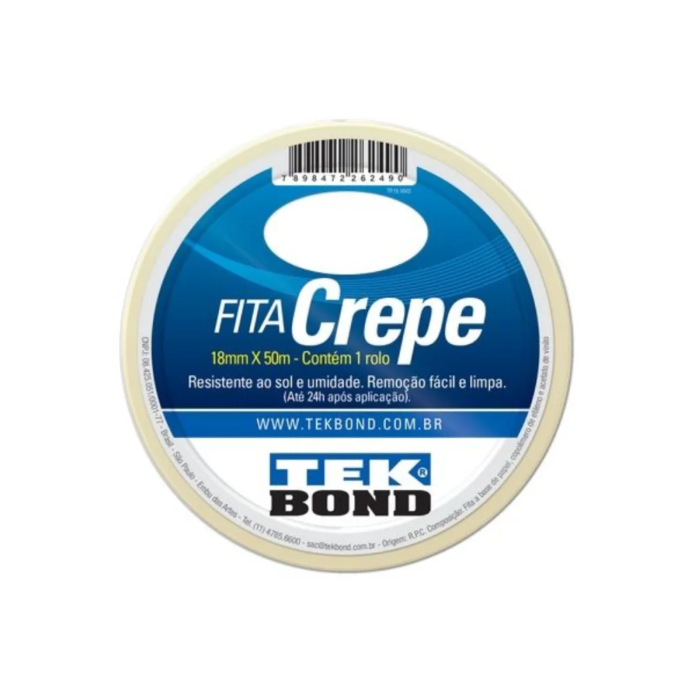 FITA CREPE 18 MM X 50 M - TEK BOND