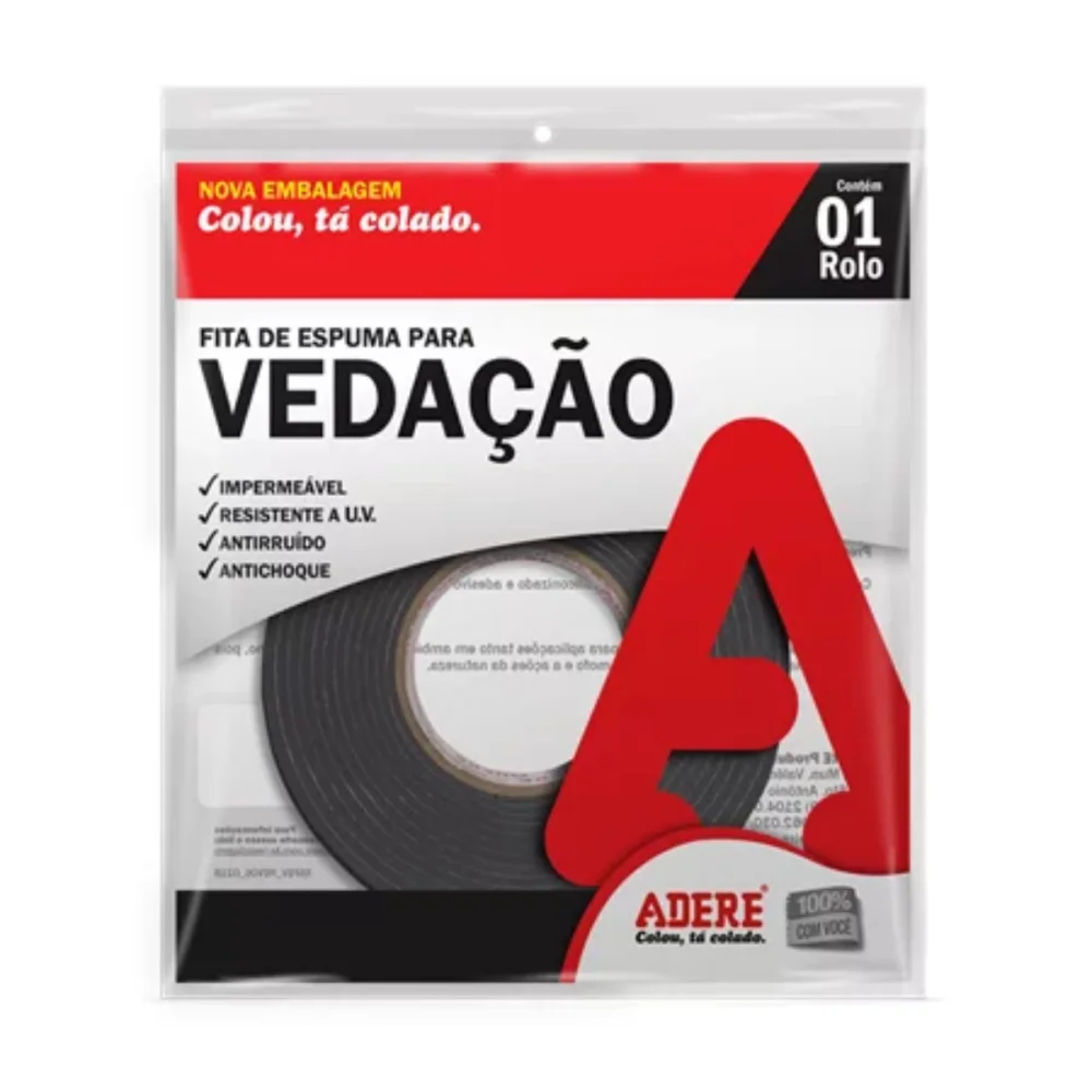 FITA DE ESPUMA PARA VEDACAO 19 MM X 5 M CINZA - ADERE