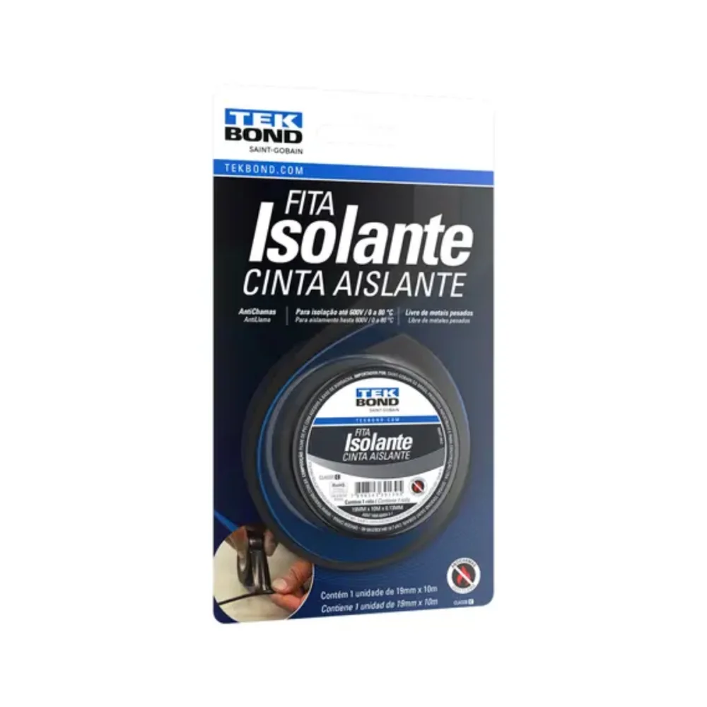 FITA ISOLANTE 19 MM X 10 M X 0.13 MM USO GERAL - TEK BOND
