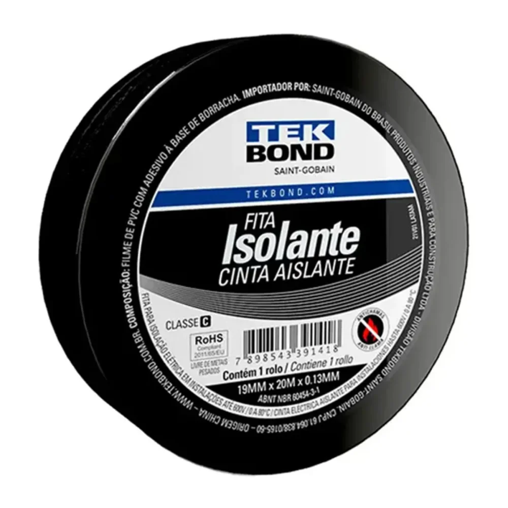 FITA ISOLANTE 19 MM X 20 M X 0.13 MM USO GERAL - TEK BOND