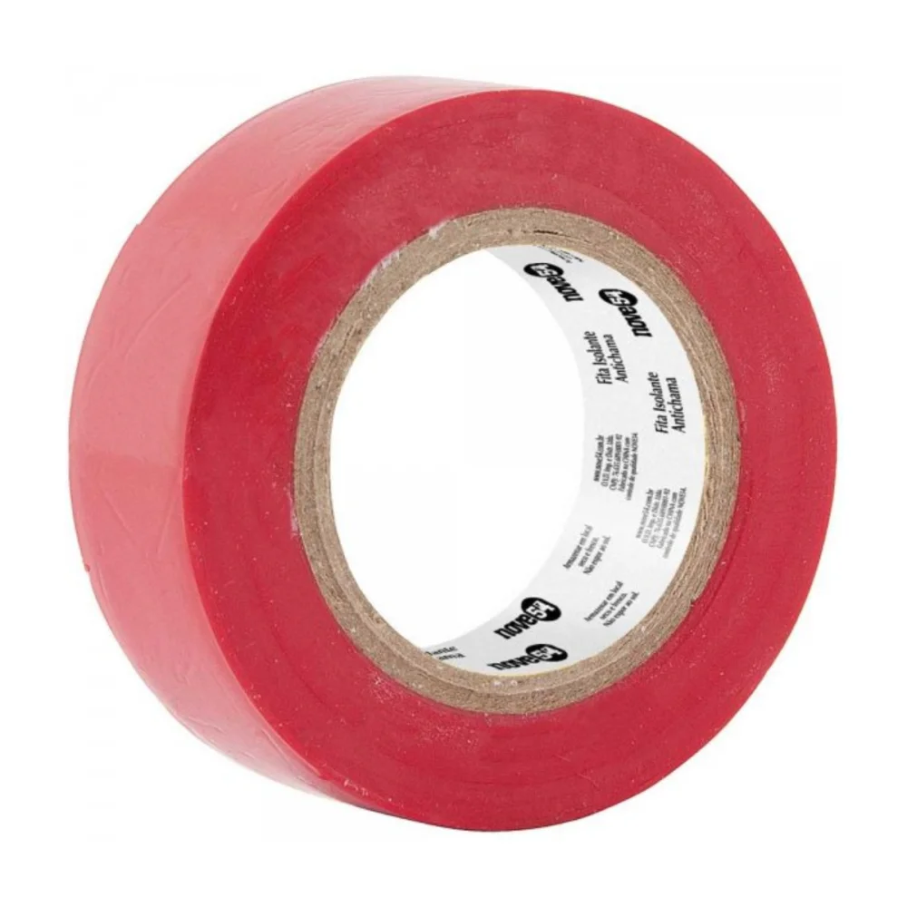 FITA ISOLANTE ANTICHAMA 19 MM X 10 M VERMELHA - NOVE 54
