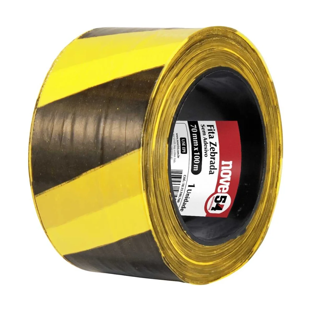 FITA ZEBRADA SEM ADESIVO 70 MM X 100 M - NOVE54
