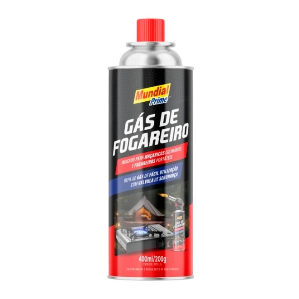 GÁS DE FOGAREIRO 400 ML / 200G - MUNDIAL PRIME