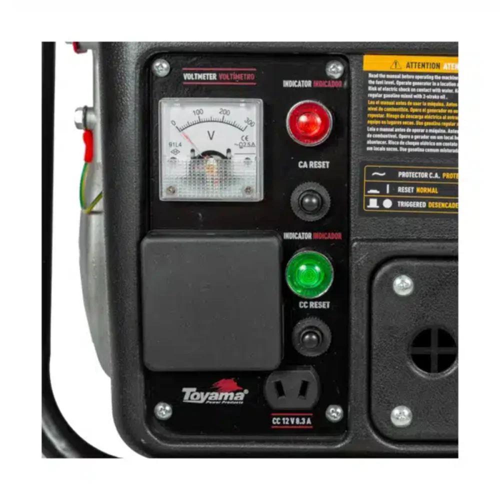 GERADOR PORTATIL A GASOLINA MONOFASICO 2 TEMPOS 127V 900W (TG950TX) - TOYAMA