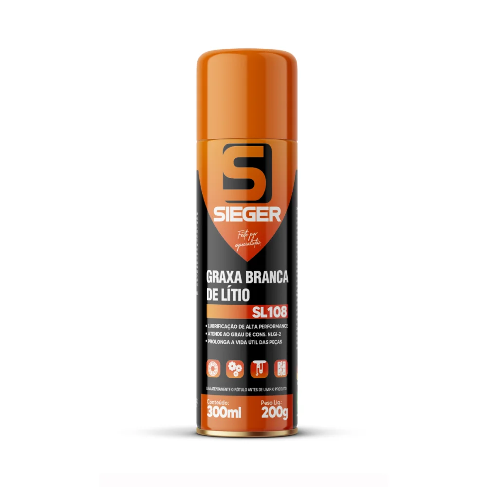 GRAXA DE LÍTIO SPRAY SL108 300 ML (200G) - SIEGER