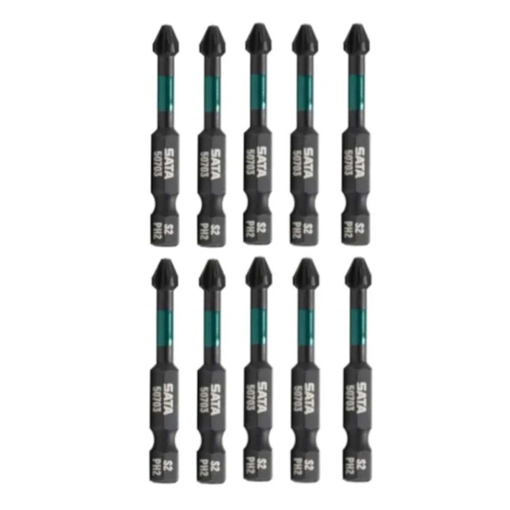 JOGO DE BITS DE IMPACTO PHILLIPS PH2 DE 29 MM COM 10 UNIDADES ST59603 - SATA