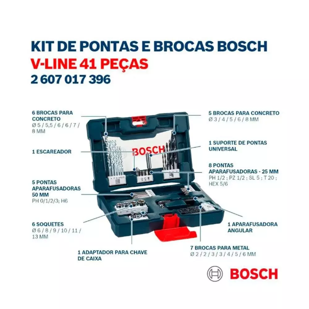 JOGO DE FERRAMENTAS V-LINE, COM 41 PECAS - BOSCH