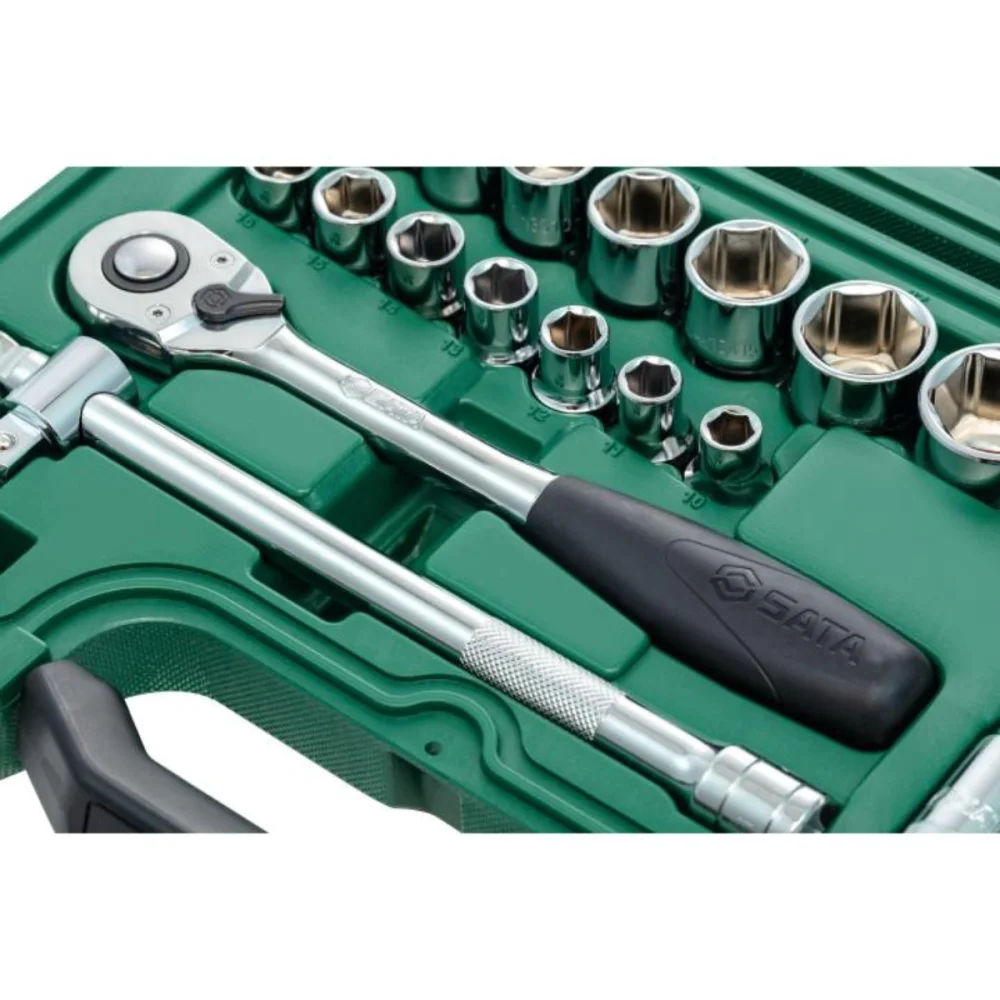JOGO DE SOQUETES SEXTAVADO 1/2" ST09005SJ, C/ 23 PÇS - SATA