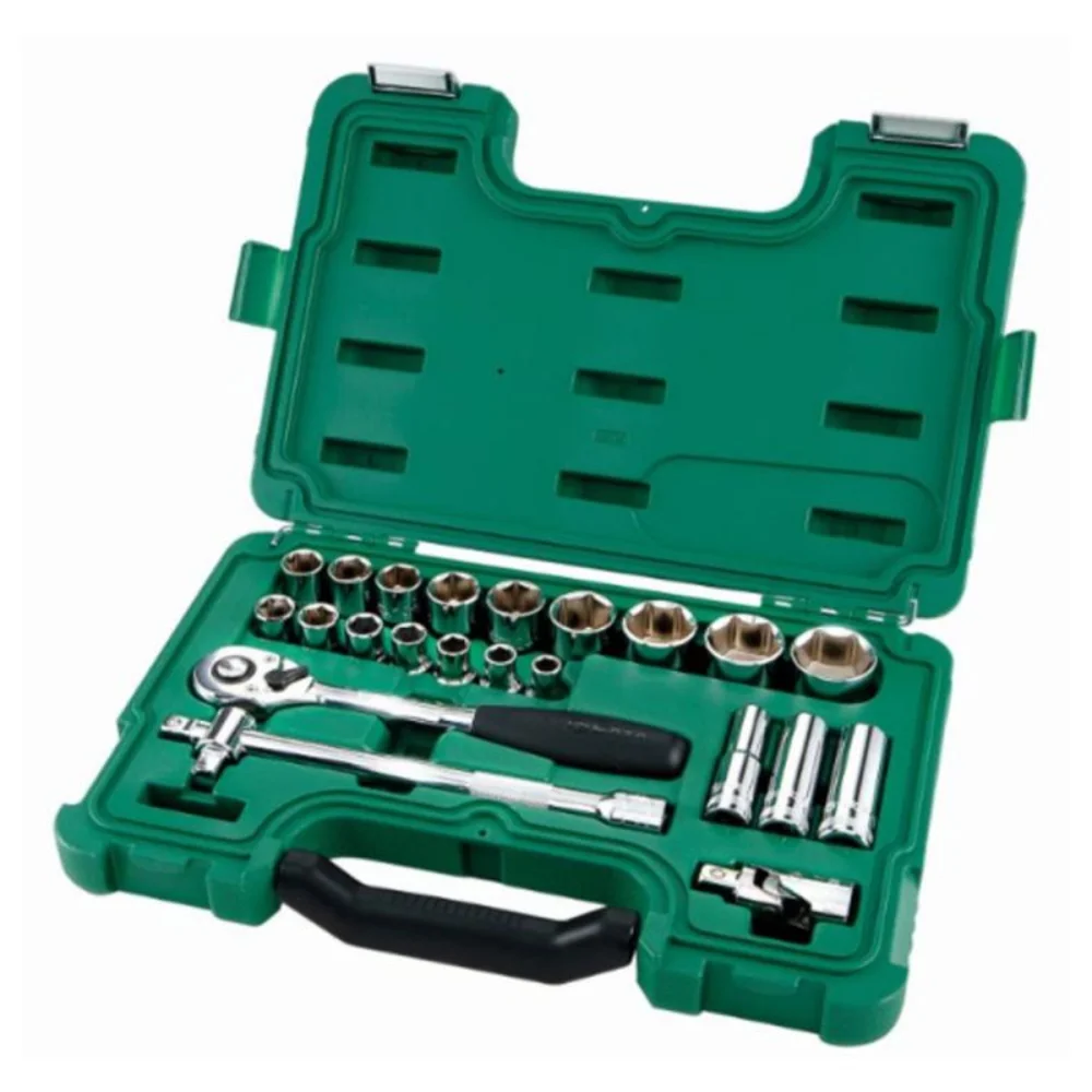 JOGO DE SOQUETES SEXTAVADO 1/2" ST09005SJ, C/ 23 PÇS - SATA