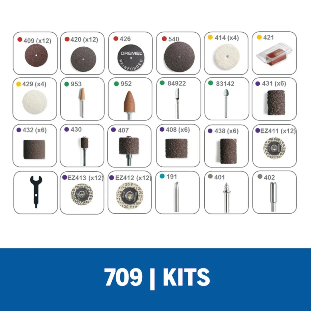KIT DE ACESSÓRIOS DREMEL 709 USO GERAL 110 PÇS - DREMEL