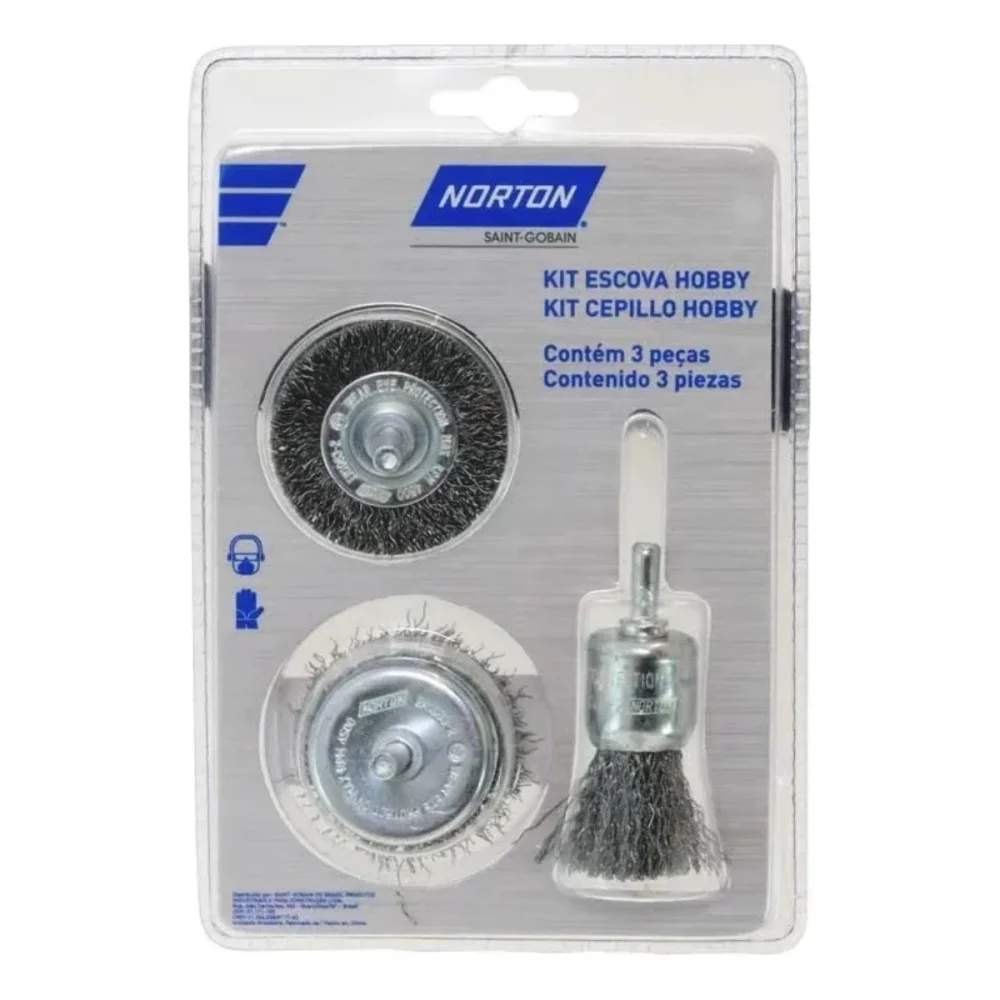 KIT ESCOVAS ONDULADAS HOBBY C/ 3 PÇS - NORTON