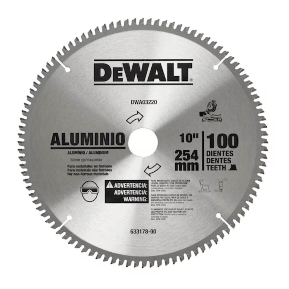 LÂMINA DE SERRA ESQUADRIA 10" ALUMÍNIO 100 DENTES DWA03220 - DEWALT