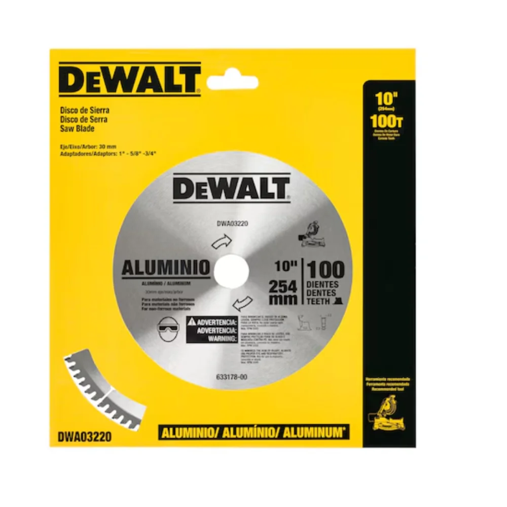 LÂMINA DE SERRA ESQUADRIA 10" ALUMÍNIO 100 DENTES DWA03220 - DEWALT