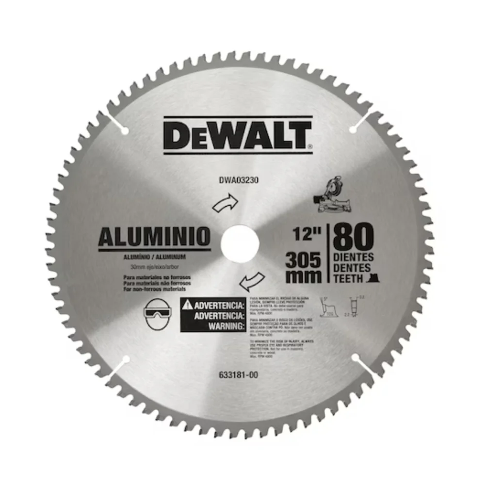 LAMINA DE SERRA ESQUADRIA 12" 80 DENTES ALUMINIO DWA03230 - DEWALT