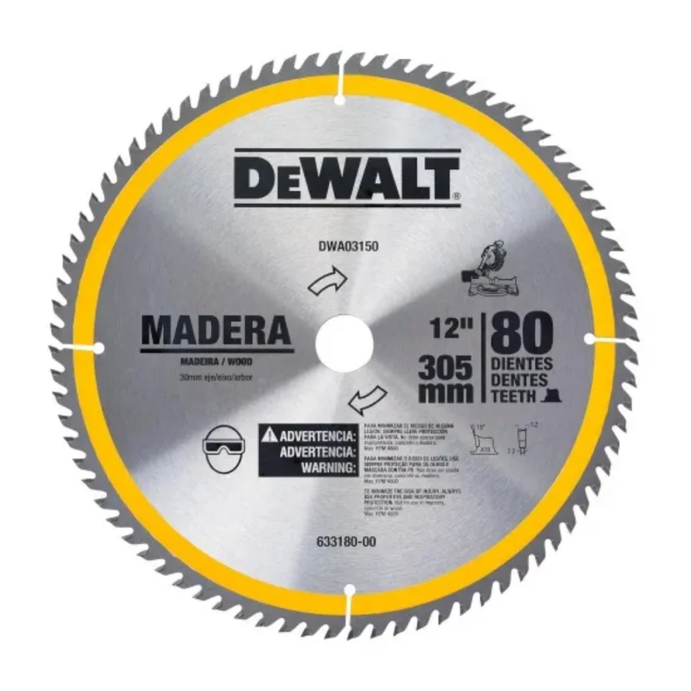 LÂMINA DE SERRA ESQUADRIA 12" 80 DENTES MADEIRA DWA03150 - DEWALT