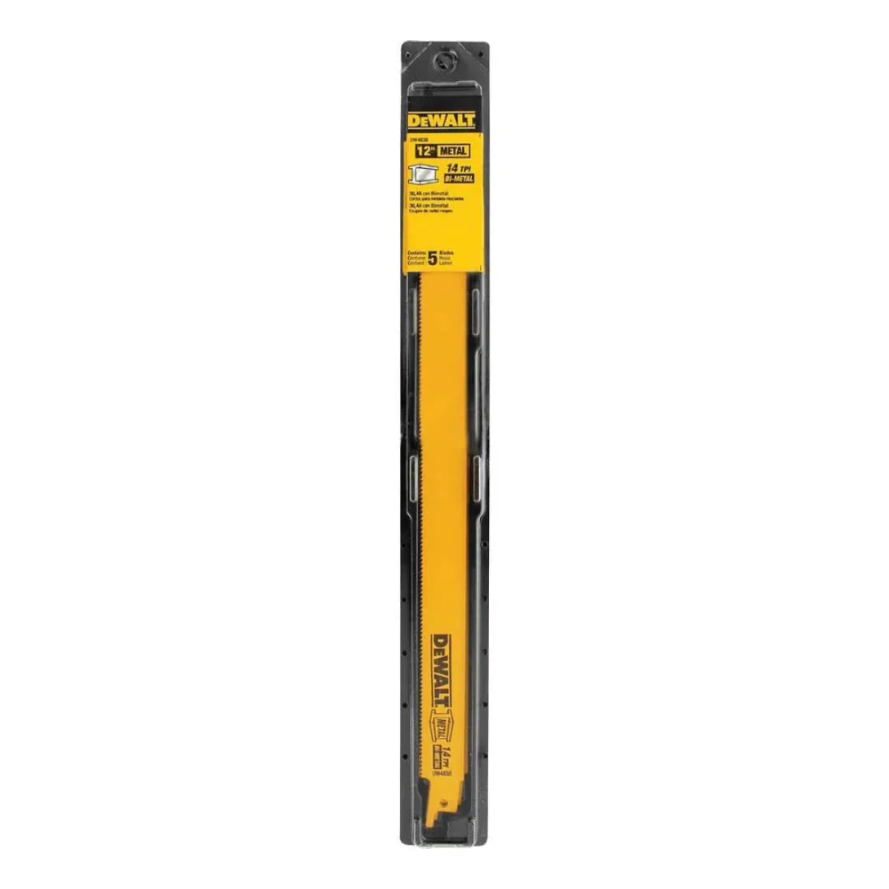 LÂMINA DE SERRA SABRE 12" PARA METAL, COM 5 PEÇAS, DW4838 - DEWALT