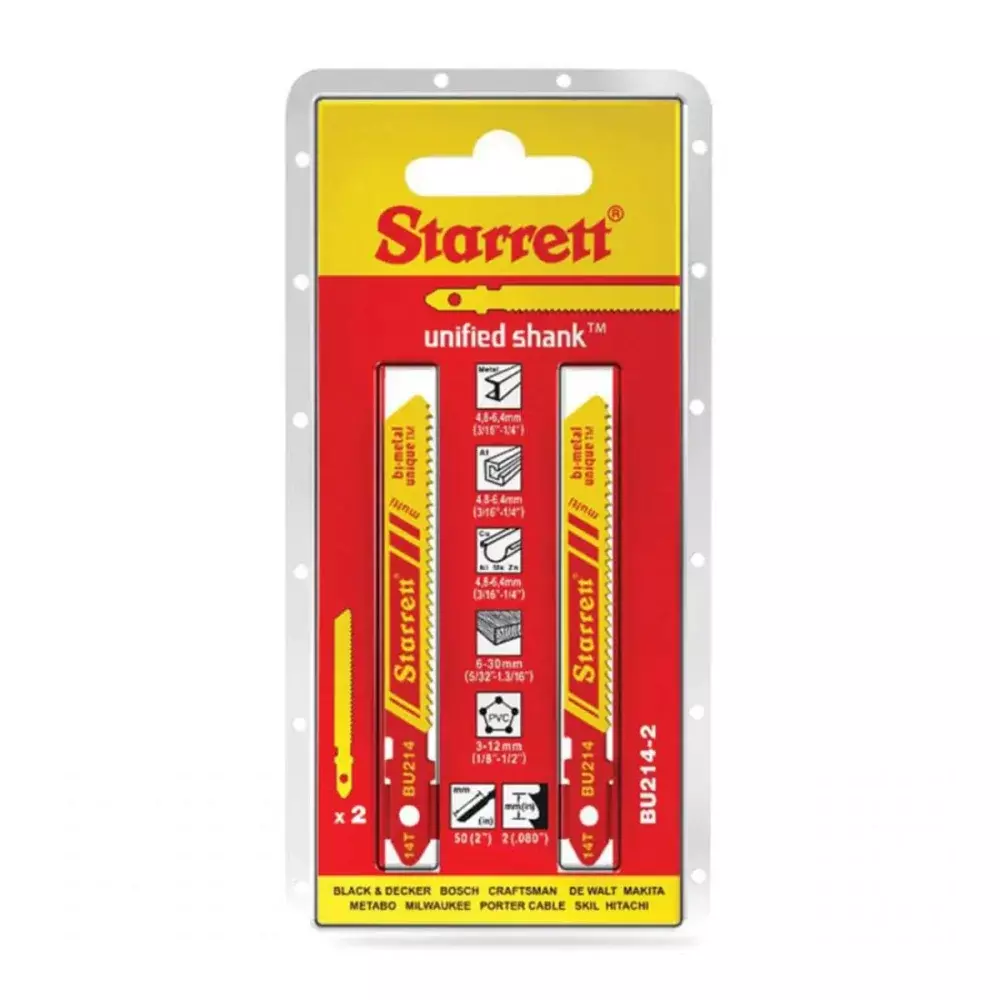 LÂMINA DE SERRA TICO TICO BI-METAL 50 MM 14 DTS C/ 2 PÇS BU214-2 - STARRETT