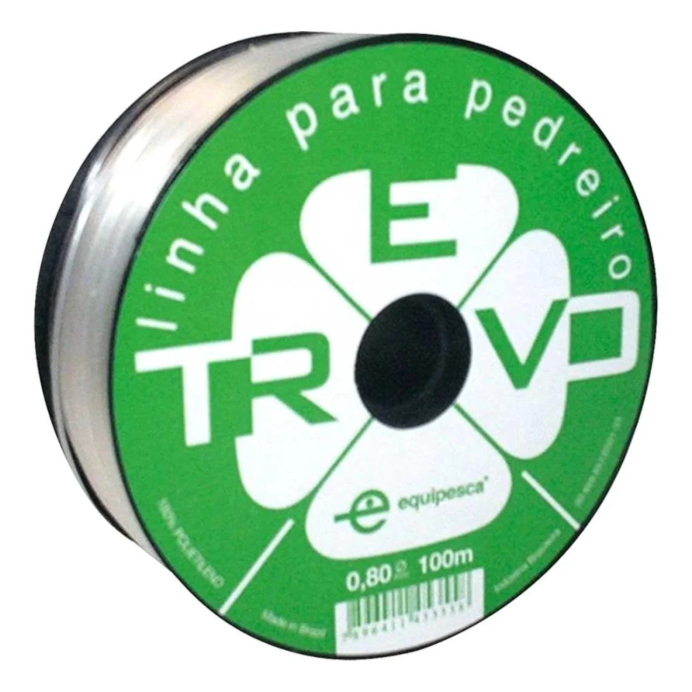 LINHA PARA PEDREIRO LISA 0,80 MM X 100 M CRISTAL - TREVO