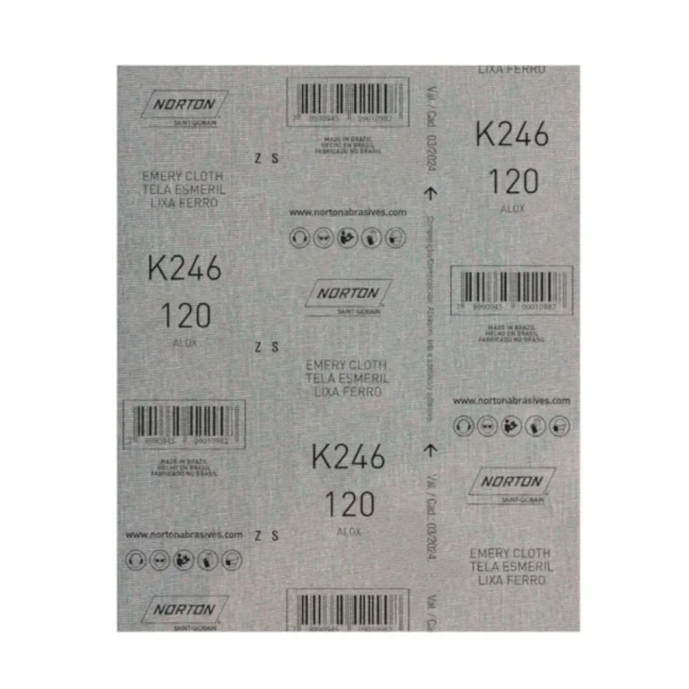 LIXA FOLHA FERRO K246 GRÃO 120 - NORTON