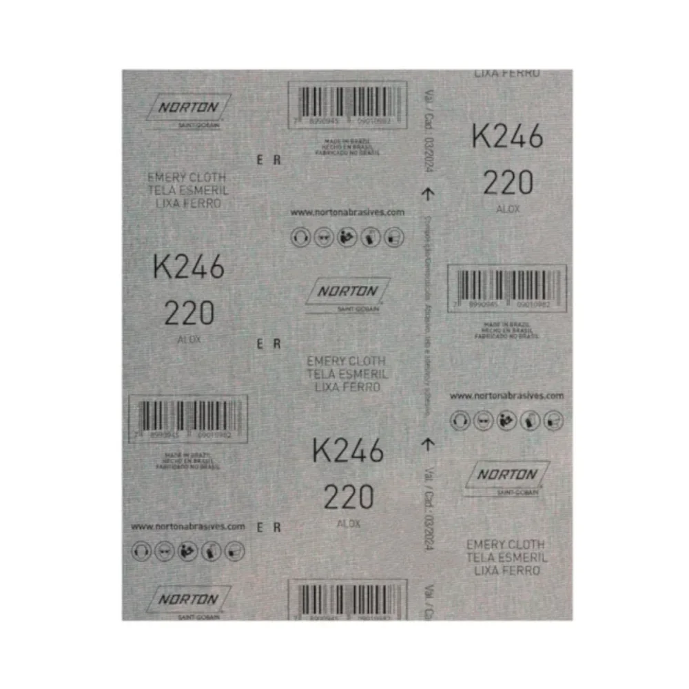 LIXA FOLHA FERRO K246 GRÃO 220 - NORTON
