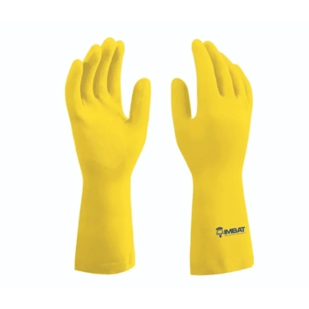 LUVA DE LÁTEX FORRADA AMARELA T° 8 (M) - IMBAT