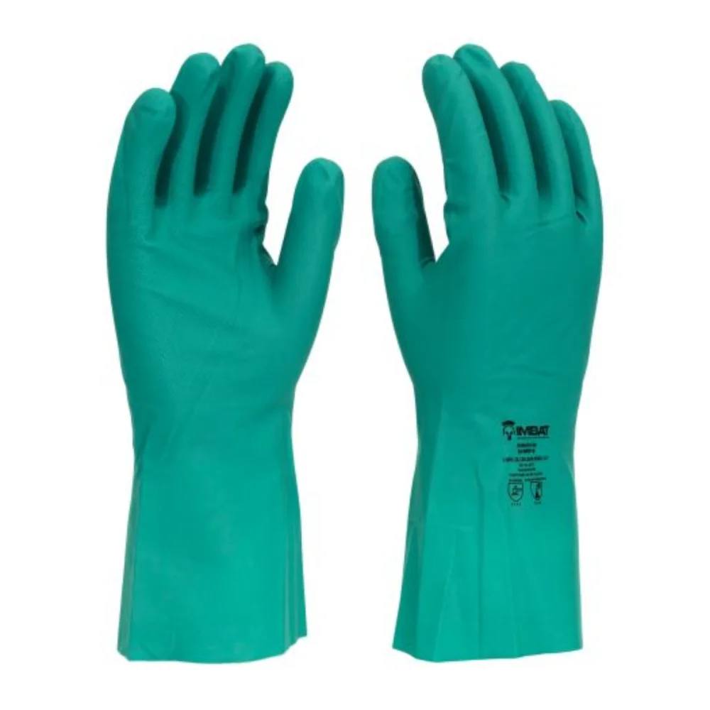 LUVA DE NITRILA VERDE FORRADA T° 8 (M) - IMBAT
