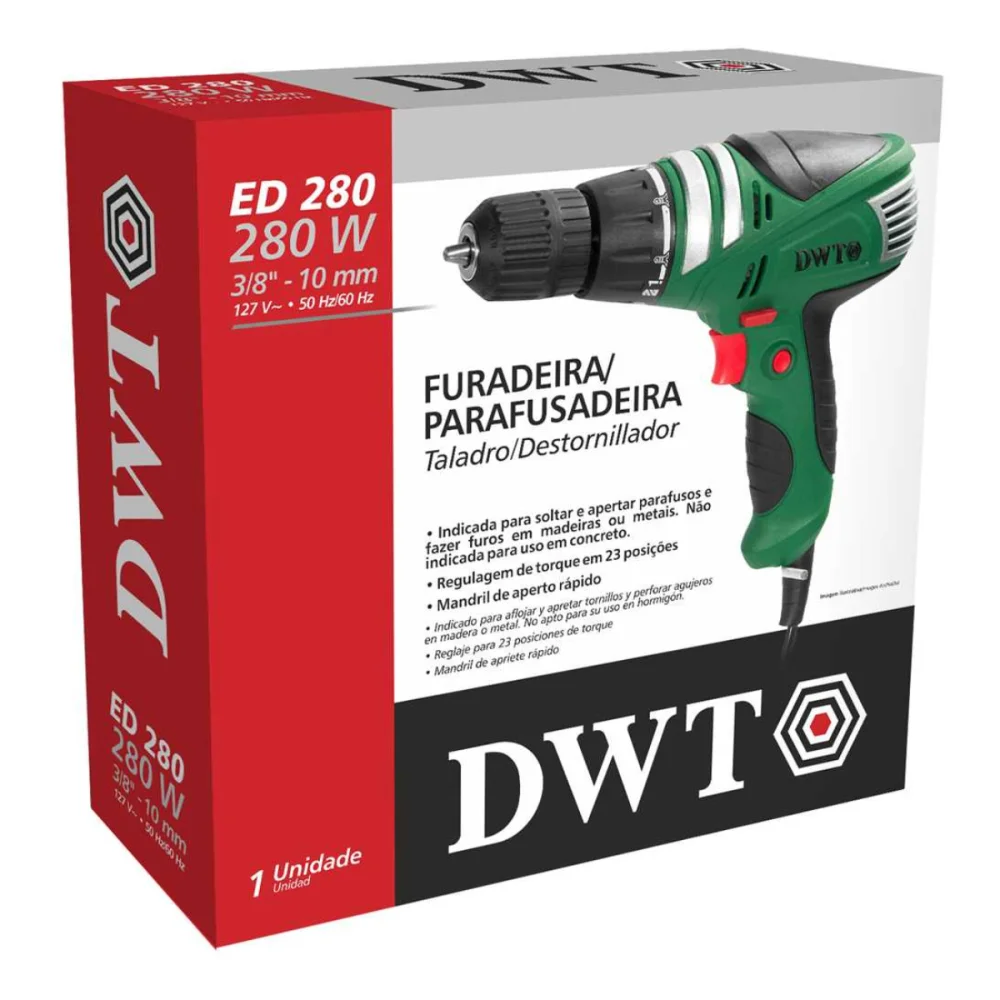 PARAFUSADEIRA / FURADEIRA 280 WATTS 127V ED-280 - DWT