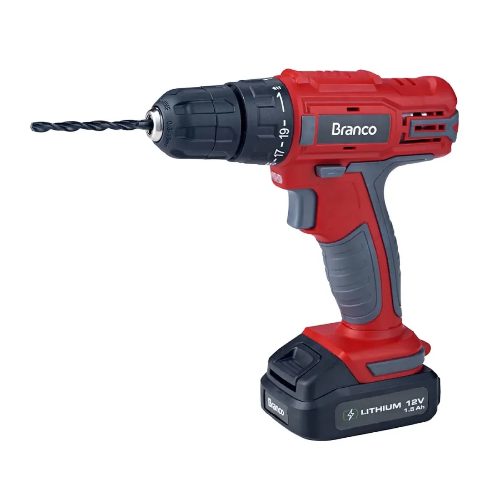 PARAFUSADEIRA / FURADEIRA A BATERIA 12V COM MALETA E ACESSÓRIOS - BRANCO