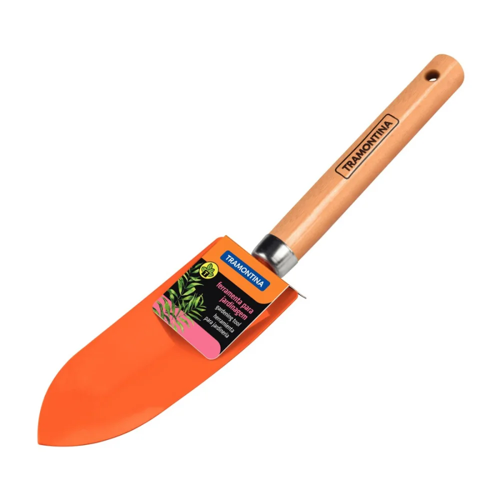 PAZINHA ESTREITA METÁLICA COM CABO DE MADEIRA - TRAMONTINA