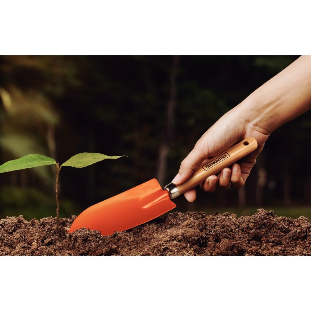 PAZINHA ESTREITA METÁLICA COM CABO DE MADEIRA - TRAMONTINA