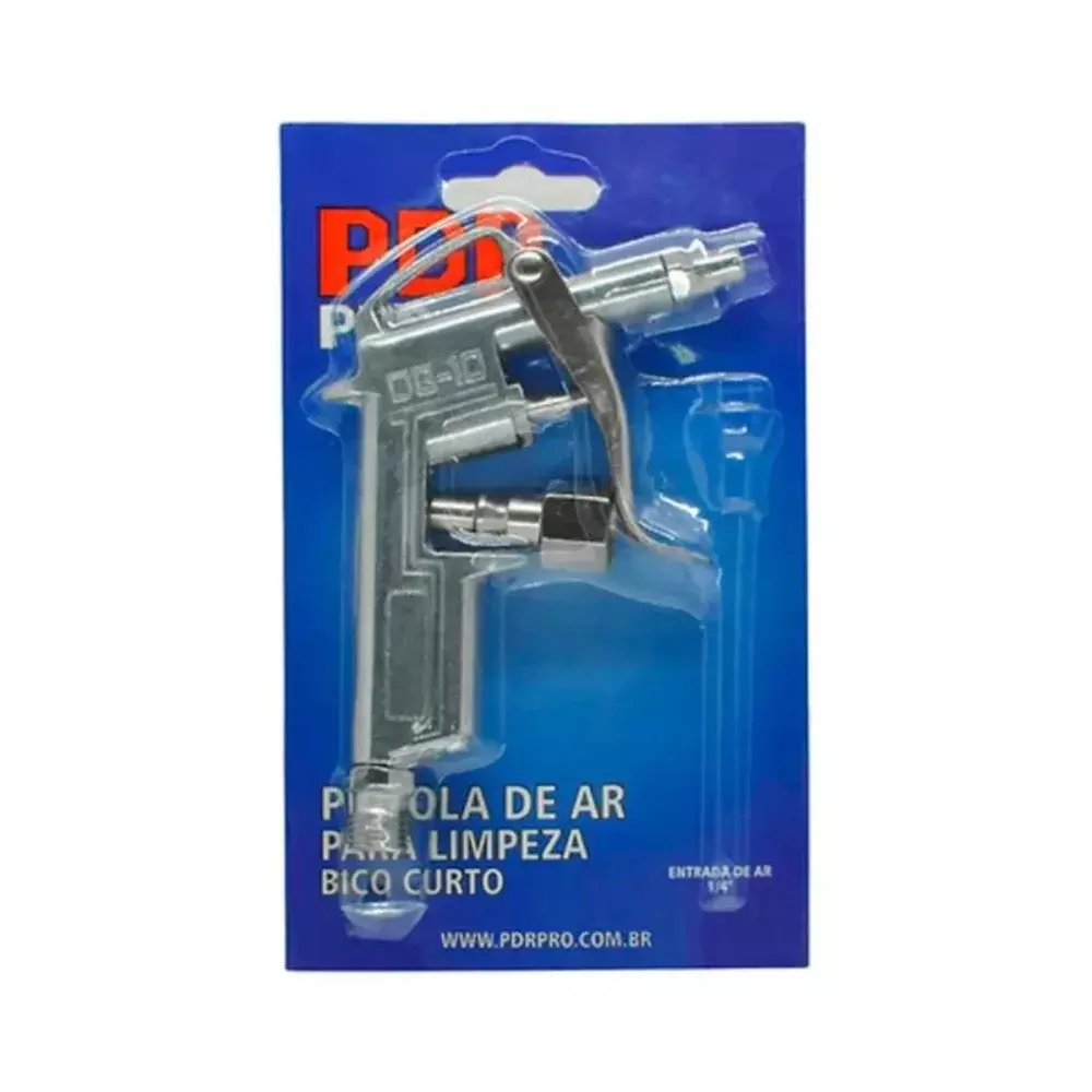 PISTOLA AR P/ LIMPEZA PNEUMÁTICO CURTO ALUMÍNIO BLISTER PRO201 - LDR-PDR