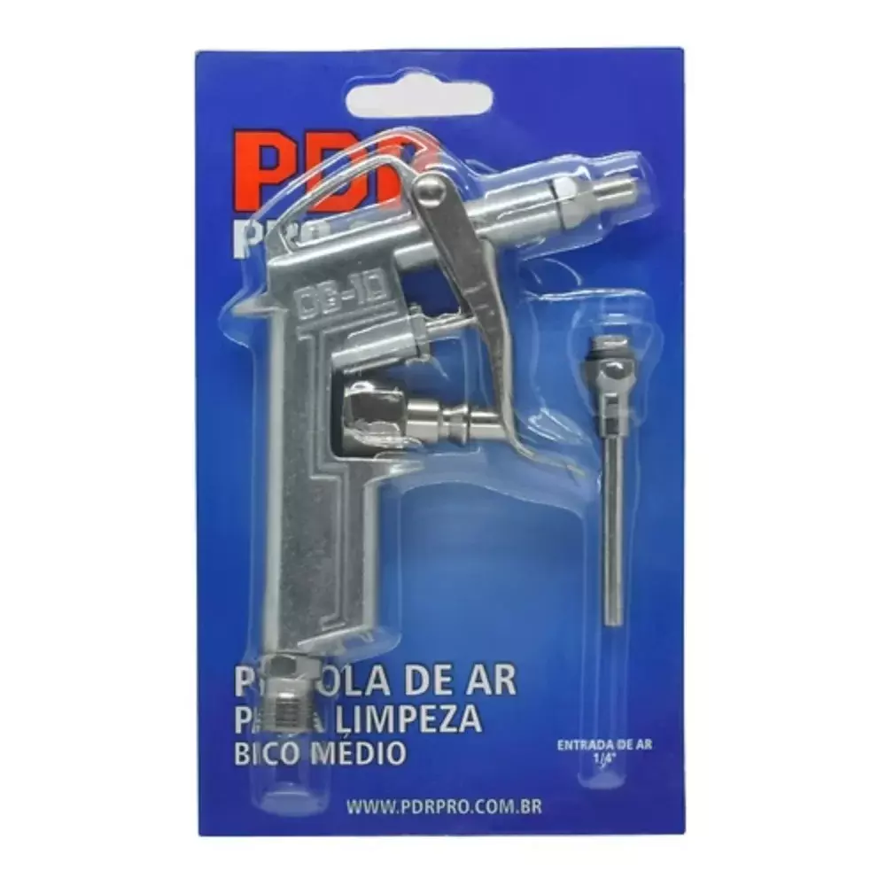 PISTOLA AR PARA LIMPEZA PNEUMÁTICA MÉDIO ALUMÍNIO BLISTER PRO-202 - LDR-PDR