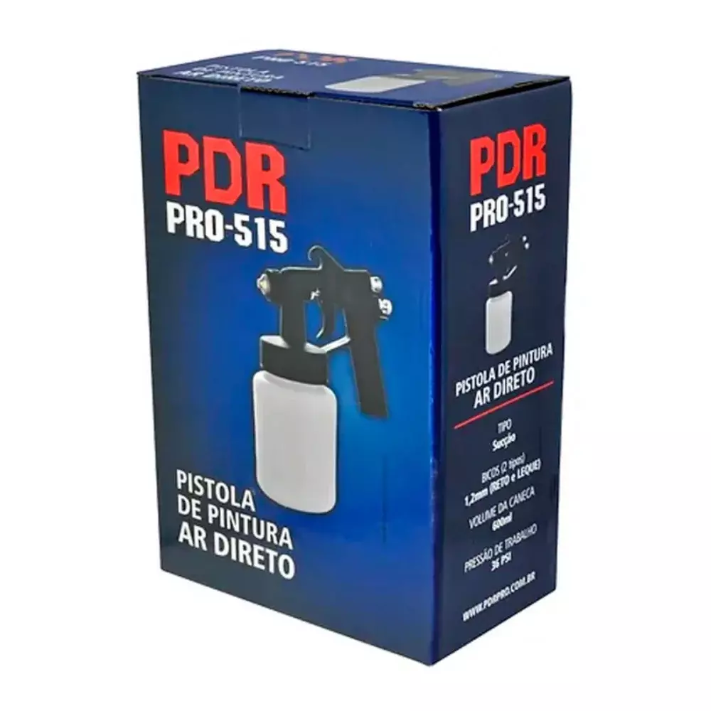 PISTOLA SUCÇÃO AR DIRETO 1,2 MM 600 ML PRO-515 - LDR-PDR