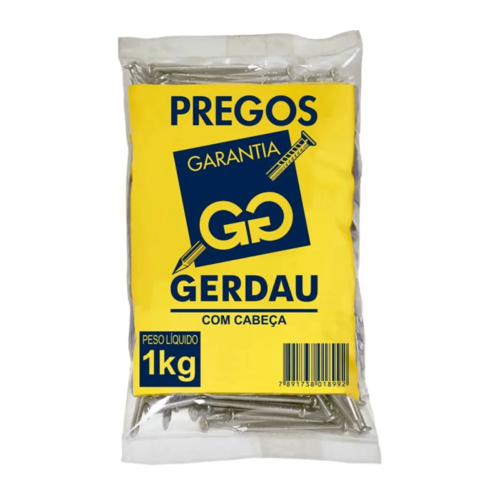 PREGO COM CABECA 10 X 10 (7/8 X 17) POLIDO, 1 KG - GERDAU