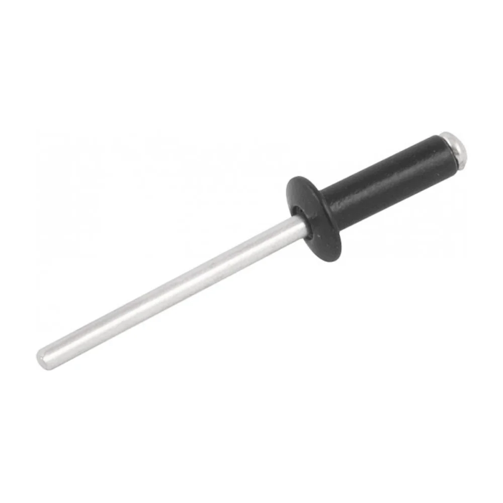 REBITE DE REPUXO EM ALUMÍNIO 4.0 X 12.0 MM, PACOTE COM 100 PEÇAS, PRETO - NOVE 54