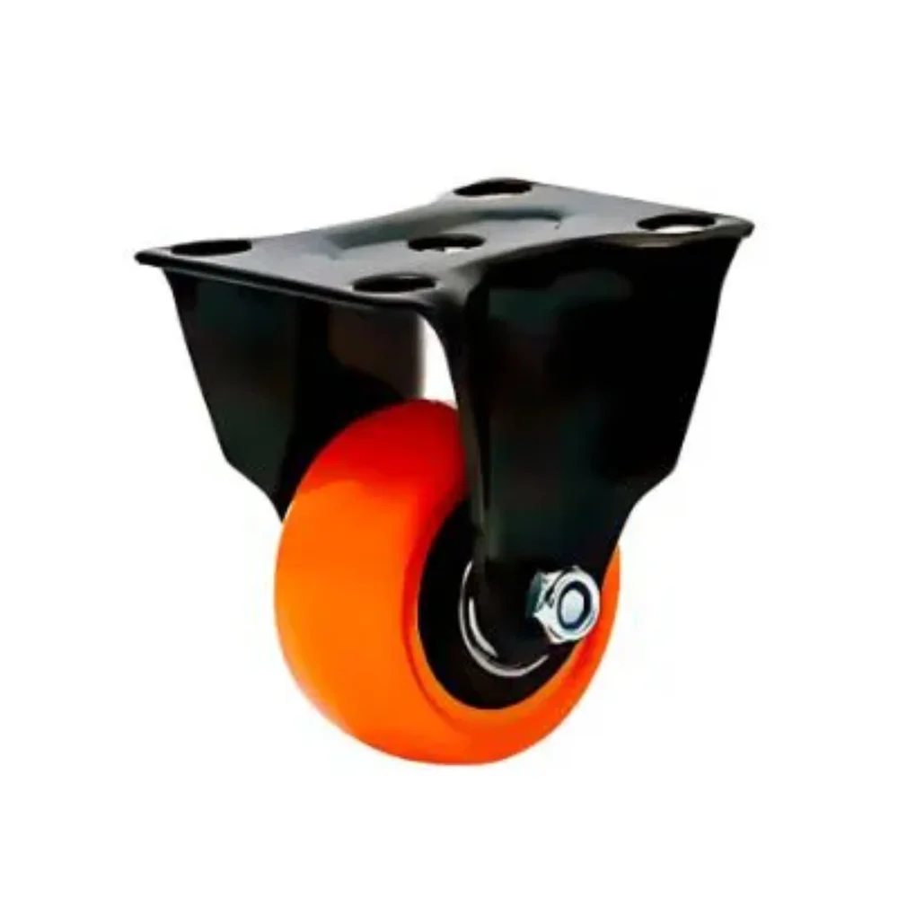 RODÍZIO 4" PLACA FIXA BLACK LARANJA (8078) - COLSON