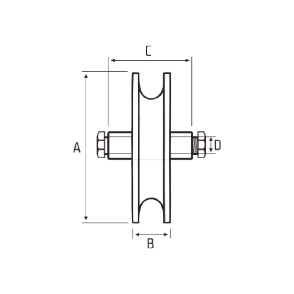 ROLDANA DE FERRO 3 X 19 MM, PARA FERRO REDONDO 5/8", COM PARAFUSO E BUCHA, POLIDA - DE TONI