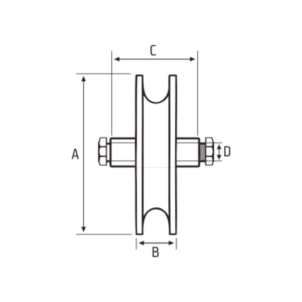 ROLDANA DE NYLON 4 X 20 MM, EM V, COM BUCHA E PARAFUSO - DE TONI